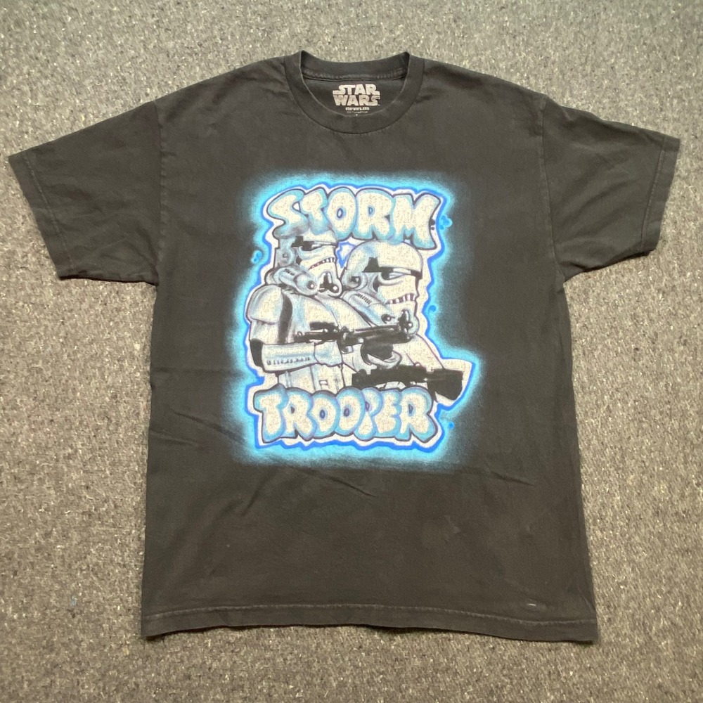 Star Wars Stormtrooper Graffiti Shirt Sz L Mens Black Skater Airbrush Graphic - Picture 1 of 7